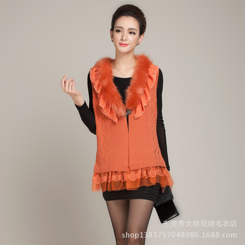 <em>马夹</em>-<em>狐狸毛拼</em>皮<em>背心绵羊皮</em>拼接皮草<em>马夹</em> 代销