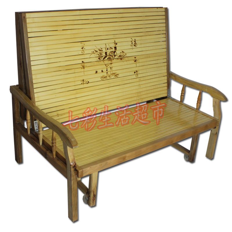 批发正品双江两用沙发床折叠床折叠竹床双人床