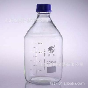 2000ml蜀牛蓝盖试剂瓶,丝口透明玻璃试剂瓶,3.3高硼硅耐高温