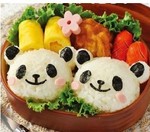 arnest熊猫饭团模具套装 创意可爱寿司材料工具海苔夹紫菜压花器