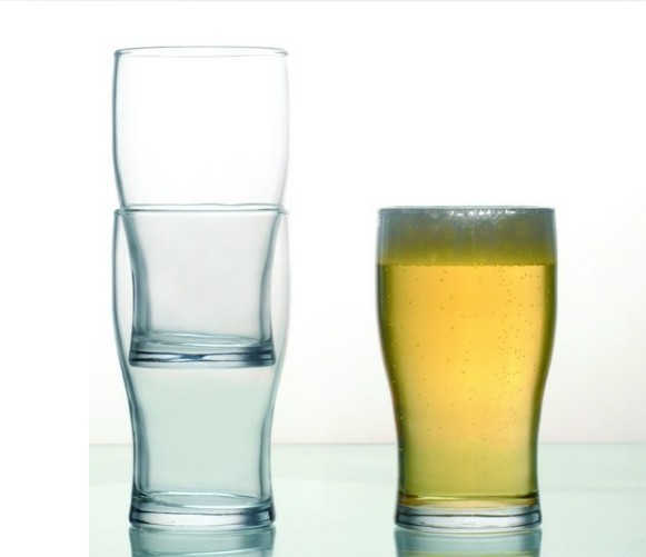 玻璃包装容器-收腰啤酒杯 玻璃啤酒杯 玻璃杯 