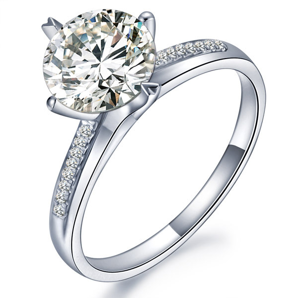 18K白金南非<em>钻石</em>结婚<em>女戒指</em>\钻戒\婚戒正定制