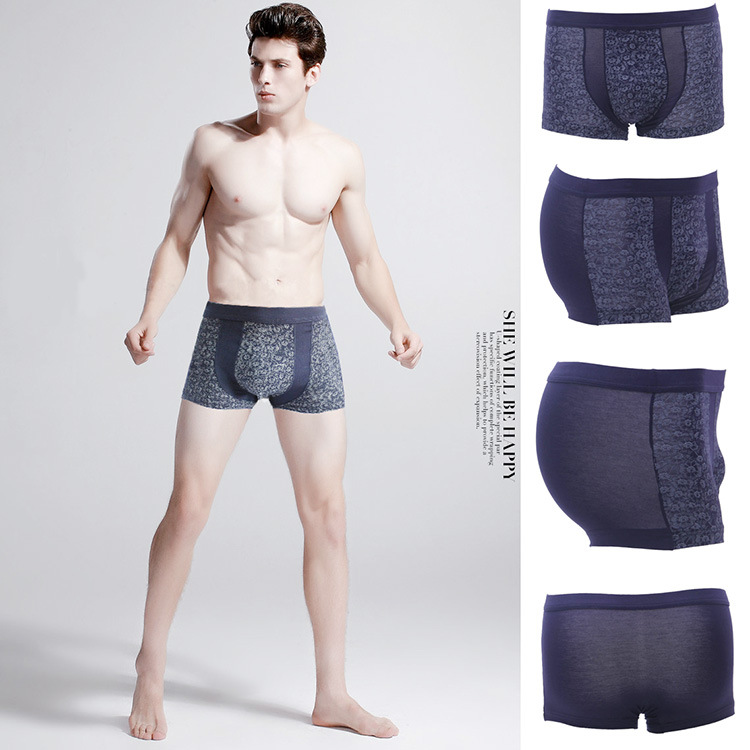 新款 义乌厂家直销 <em>莫代尔男内裤</em> 男青年<em>平角</em>印