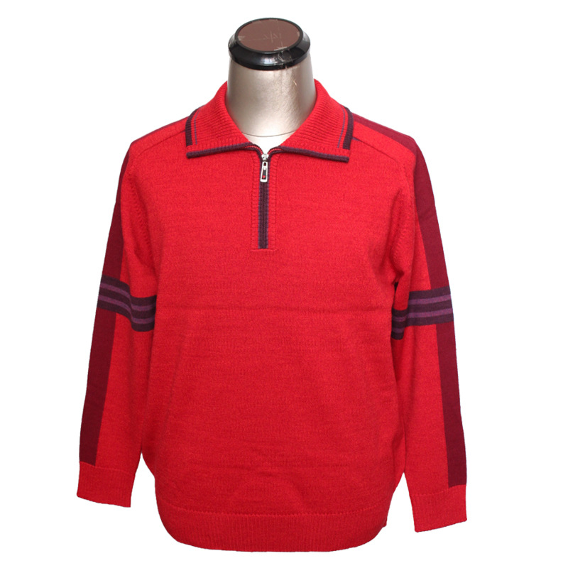 <em>男士时尚</em>高端<em>毛衣</em>冬季加厚商务休闲拼色翻领套