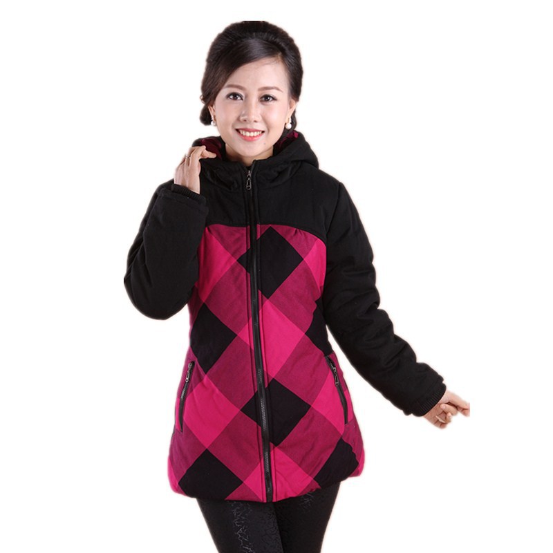 <em>中老年冬装棉衣棉服</em> <em>加肥</em>加大码<em>女式棉衣</em> 中长