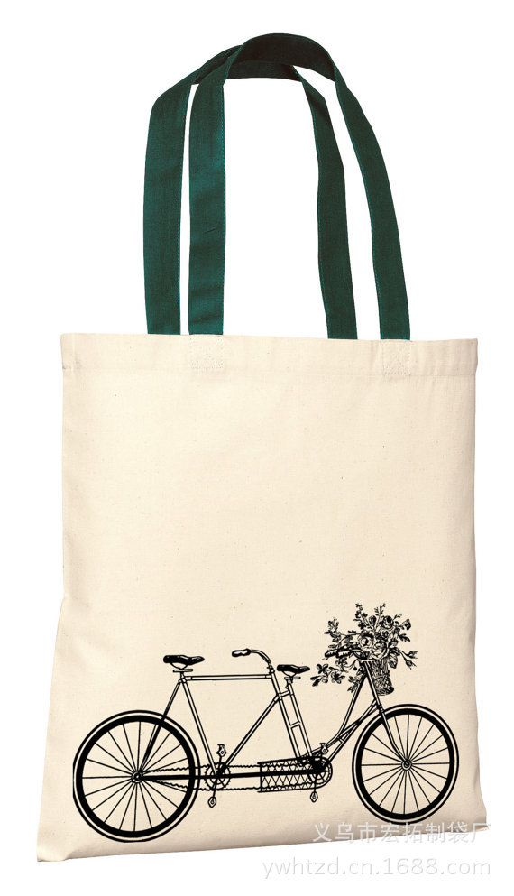 【手绘自行车棉质环保袋 支持小额定做 帆布袋
