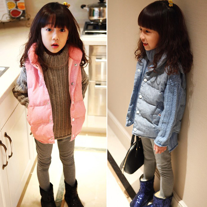 装儿童纯色男女童保暖背心 百搭夹棉<em>厚马甲</em> 图