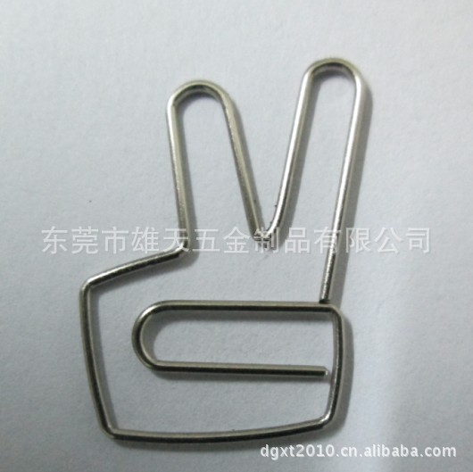 包塑线回形针 回形针书签 胜利手势手指创意造型回纹针