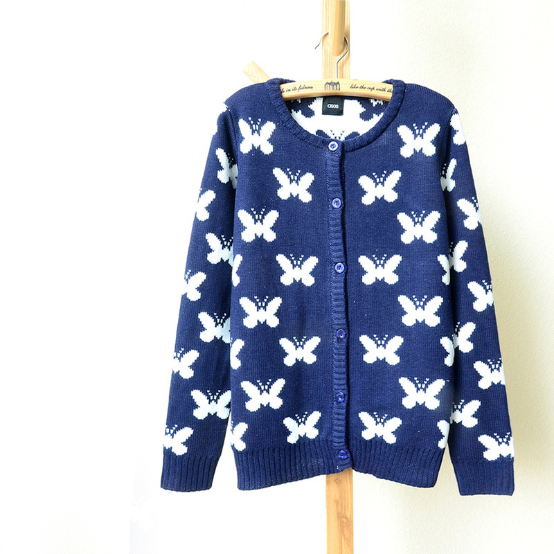 外贸原单森女风加厚提花蝴蝶<em>针织</em>开衫 <em>毛衣外</em>