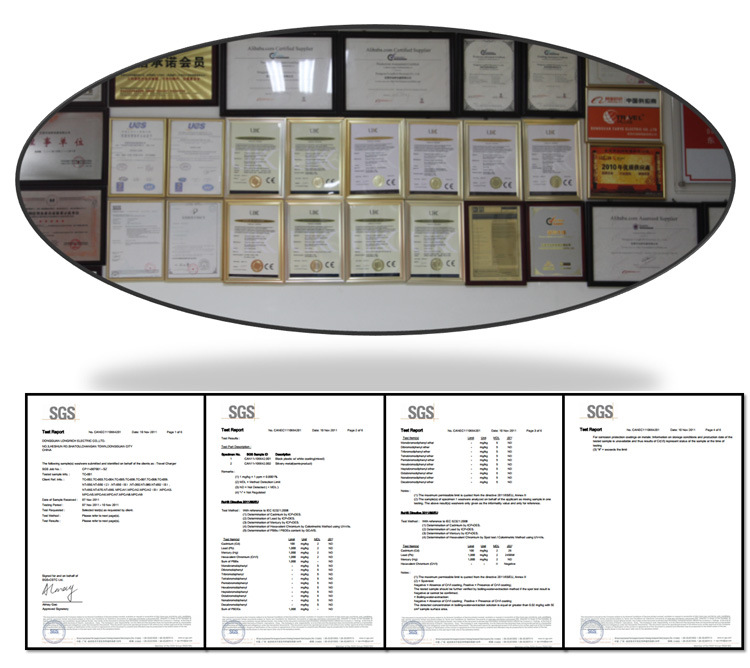 人形旅行插头 电源转换充电器 电池低压充电器 LONGRICH 灿烨电器企业荣誉一览