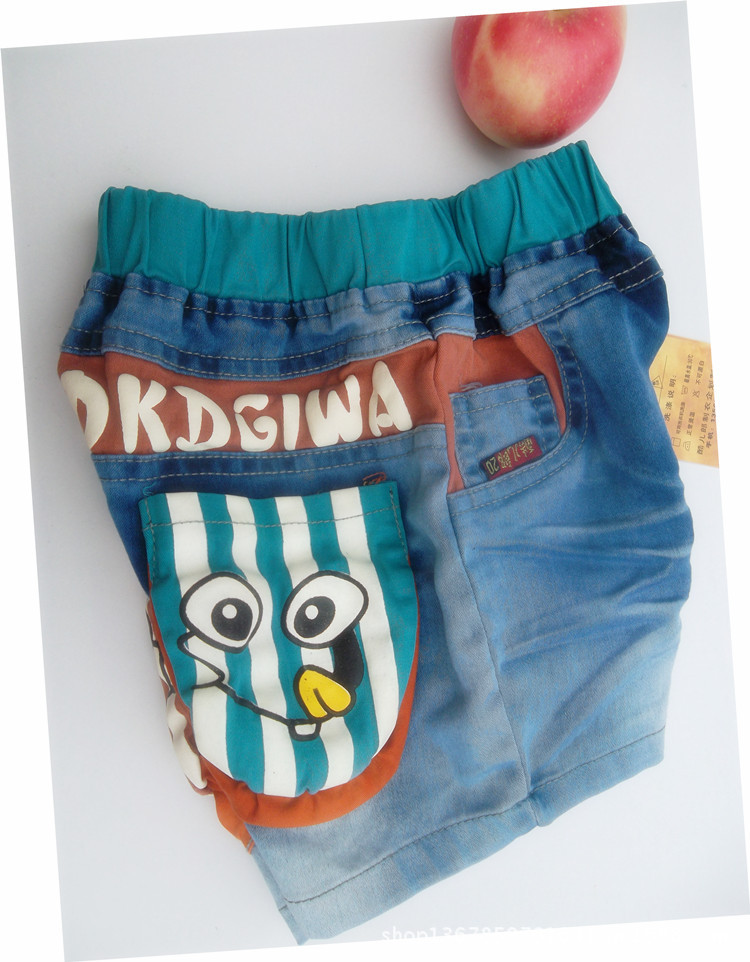 新款特价批发童装 休闲印花牛仔<em>男童短裤子</em>爆