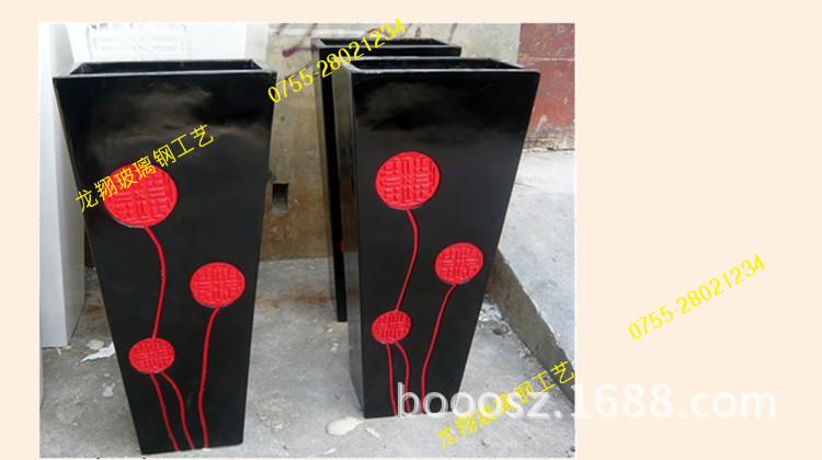 37方形玻璃钢花盆