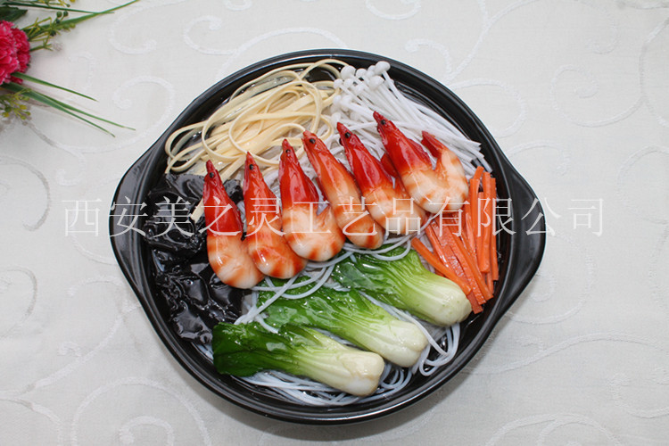 【v民约美食城展示民约美食大虾菜品砂锅各种模型模型图片