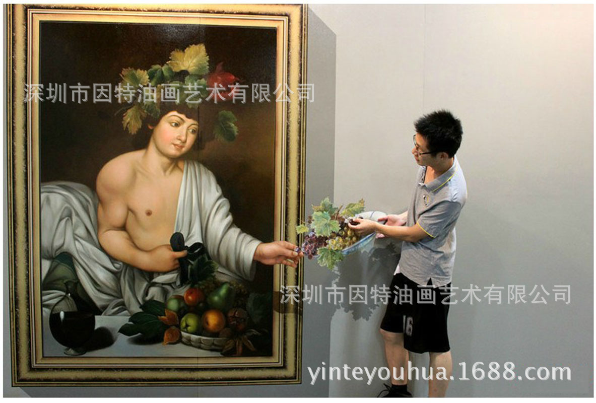 纯手工3D油画高端墙绘彩绘地画逼真写实3D立体画