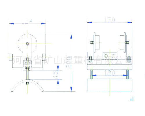 电缆滑车CH-O尺寸图