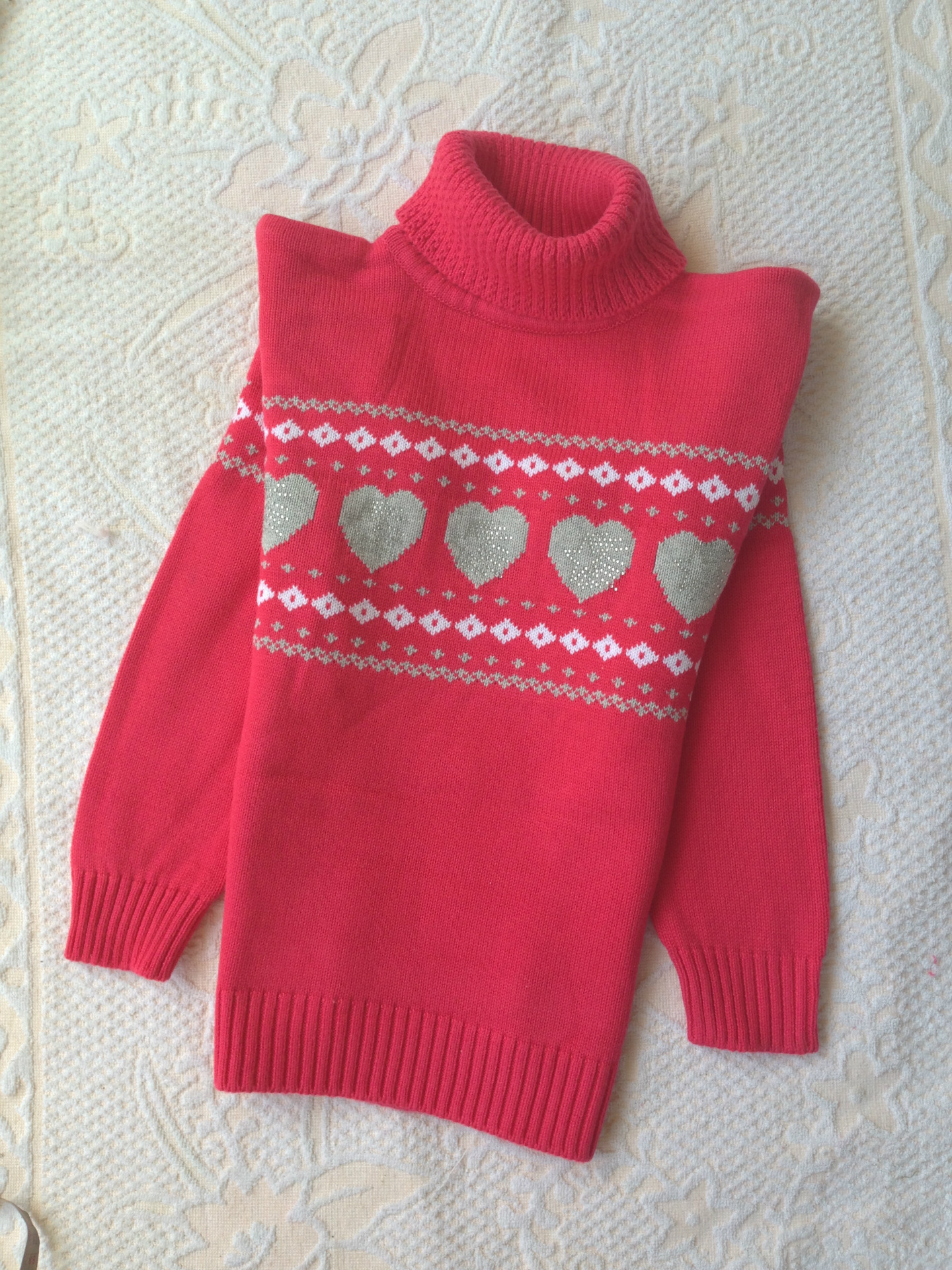 【秋冬款儿童针织女童<em>毛衣</em>长袖<em>高领</em>中童<em>织衫</em>百