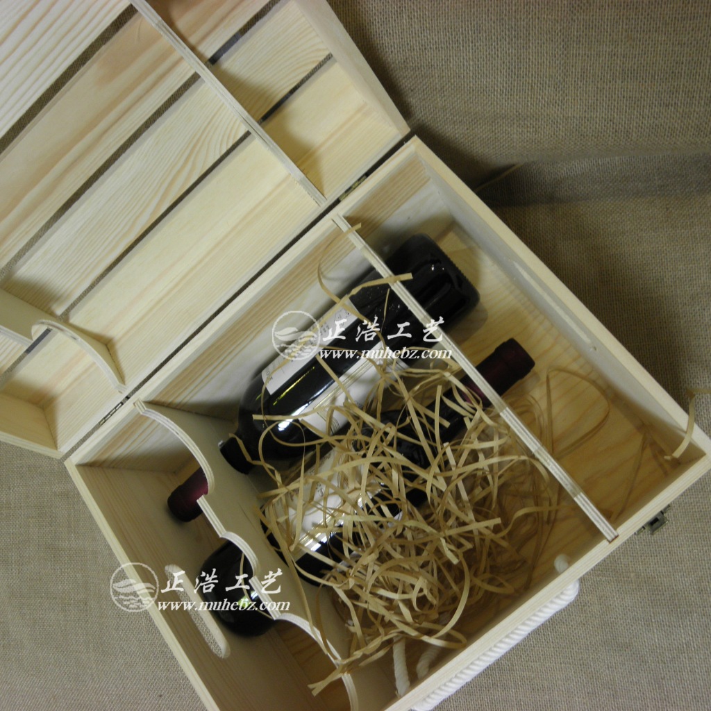 六支双排镂空木箱 红酒木箱 红酒包装盒