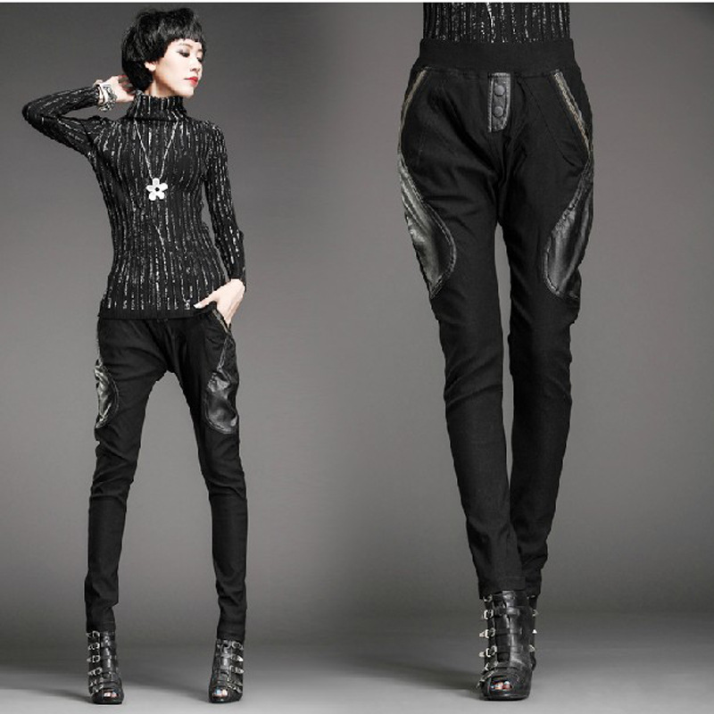 2013黑色經典系列冬款 潮 顯瘦大碼小腳哈倫長褲工廠,批發,進口,代購