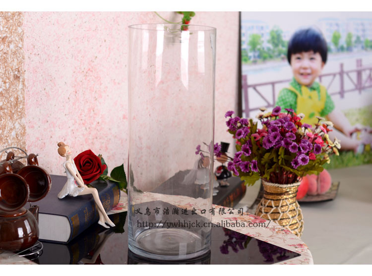 批发采购玻璃工艺品-透明玻璃花器装花花瓶客