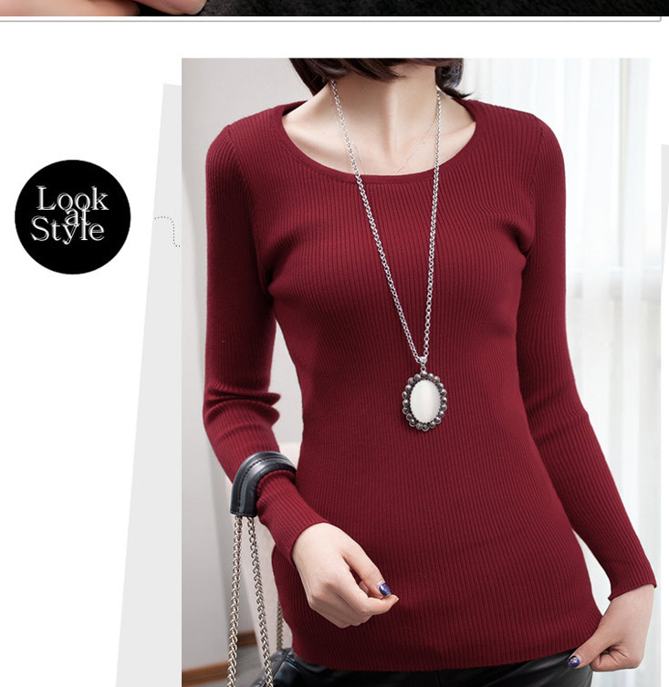 2013韩国保暖女装秋冬新款<em>毛衣加绒加厚圆领</em>