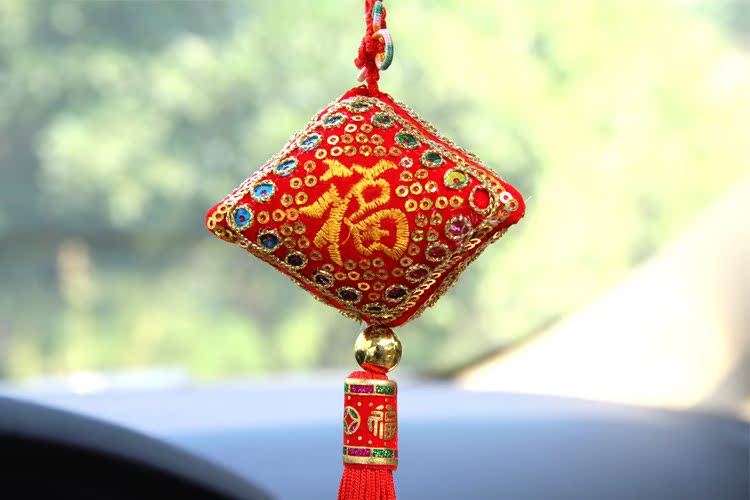 绳结菱形车挂 平安香囊香包荷包袋 香袋挂件 汽车用品02-4a1664图片
