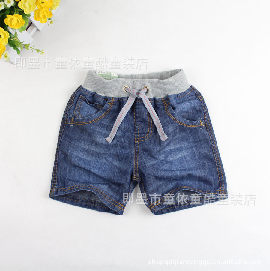 【外贸童装 欧美<em>ZARA</em>夏季新品水洗<em>牛仔童短裤</em>