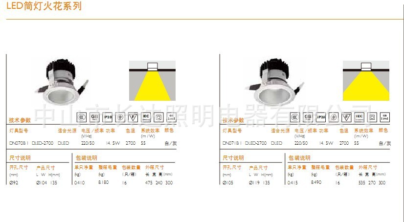 火花LED筒灯2