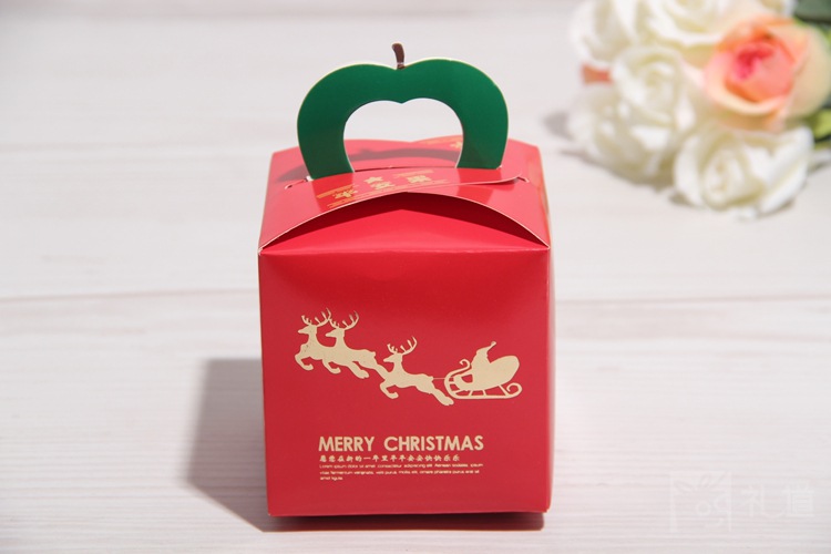 热销新款 圣诞 平安夜 平安果 烫金麋鹿包装盒 
