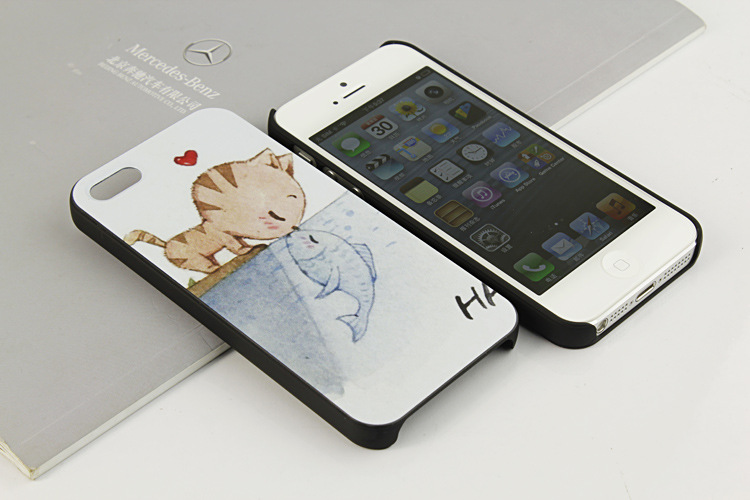 手机保护套-苹果4G 5G 5S磨砂彩绘手机壳外壳