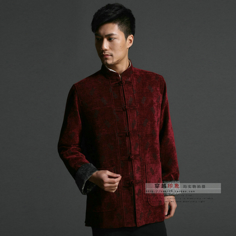 <em>中国风</em>民族服装/<em>男士</em>唐装上衣<em>外套</em>/中老年中式