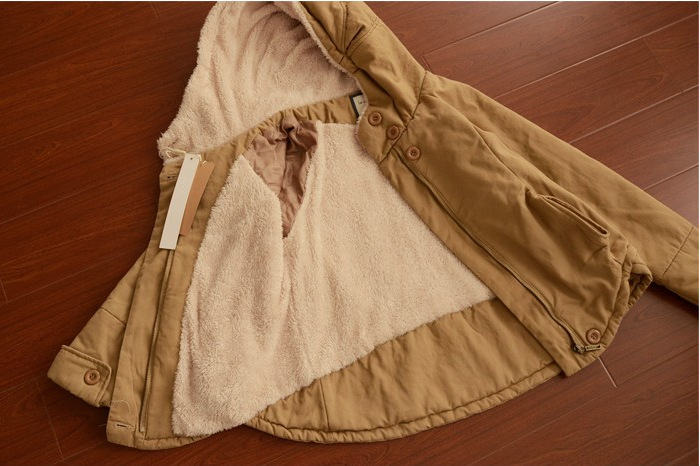 批发采购女式棉衣-日系森女系 短款加绒加厚小