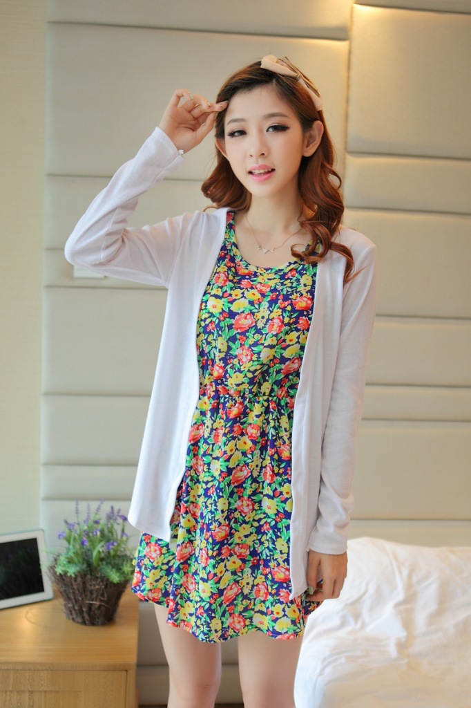 2013秋装新款【实拍】长袖<em>开衫</em>外套配碎花雪