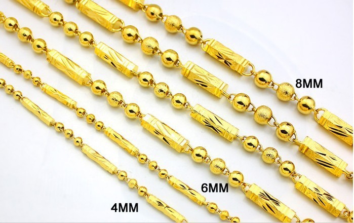 批发采购项饰-24K高仿真金男款项链 各规格佛