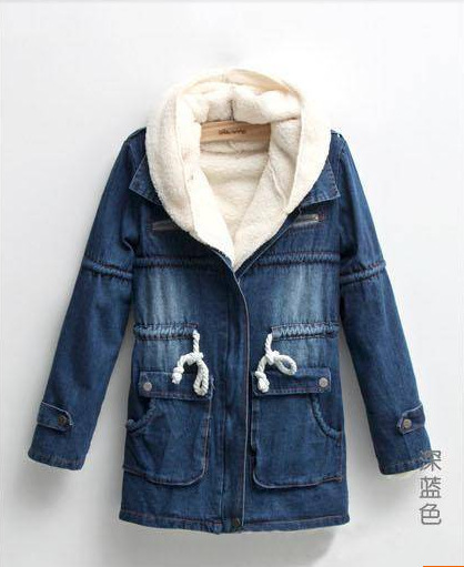 <em>冬装外套</em>韩版<em>棉衣</em>2013新款<em>女士牛仔棉服</em>中长