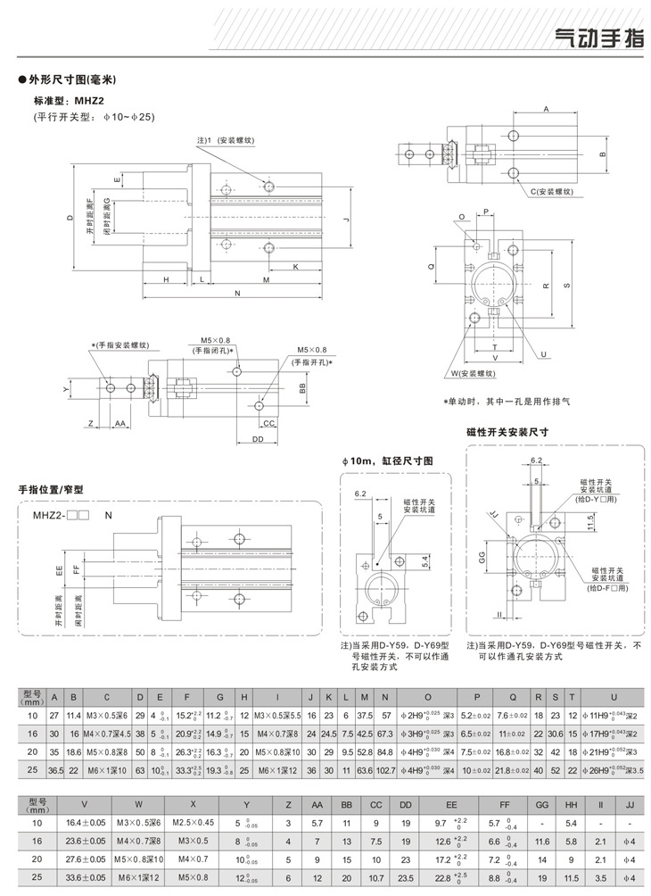 龙安气动供应mhc2手指气缸,厂家直销