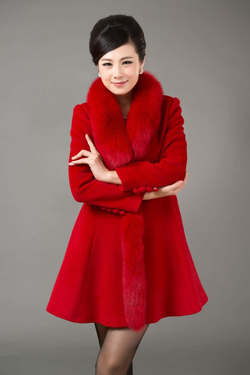 <em>羊绒大衣</em>正品新款女<em>外套</em>冬装时尚大气品牌狐狸