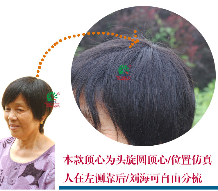 老年人 真发头套假发 适用于脱发、盖白<em>头发</em> 化