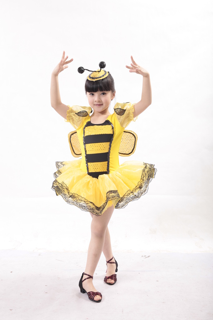 厂家直销 小蜜蜂 儿童<em>表演</em>服 <em>女孩舞蹈演出服</em> 可