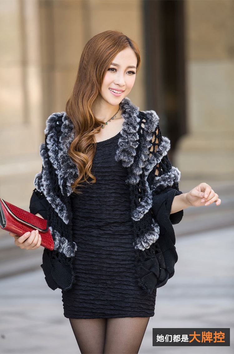 【秋季新品 韩版女式针织衫 时尚<em>编制披肩</em>女装