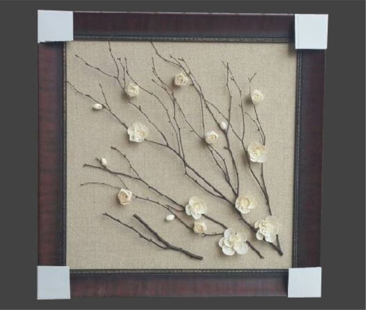 植物干花立体装饰画,通草花立体画,干花装饰立体画厂家供应图片_4