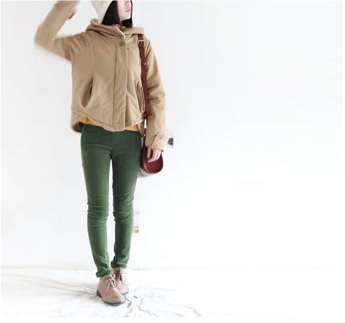 批发采购女式棉衣-日系森女系 短款加绒加厚小