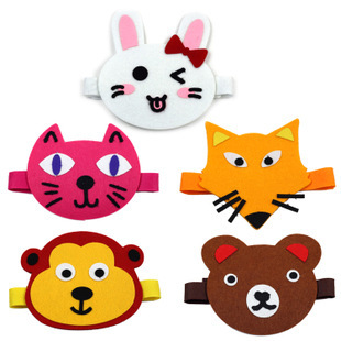 动物造型头套儿童手工制作粘贴幼儿园diy美劳 动物派对儿童头饰