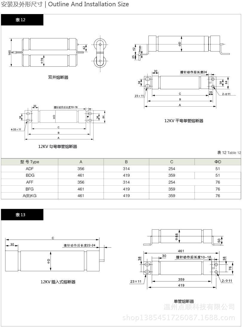 安裝及外形尺寸