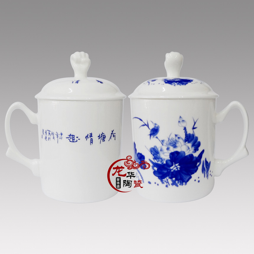 0068、荷塘情趣陶瓷茶杯3—LHCB0068