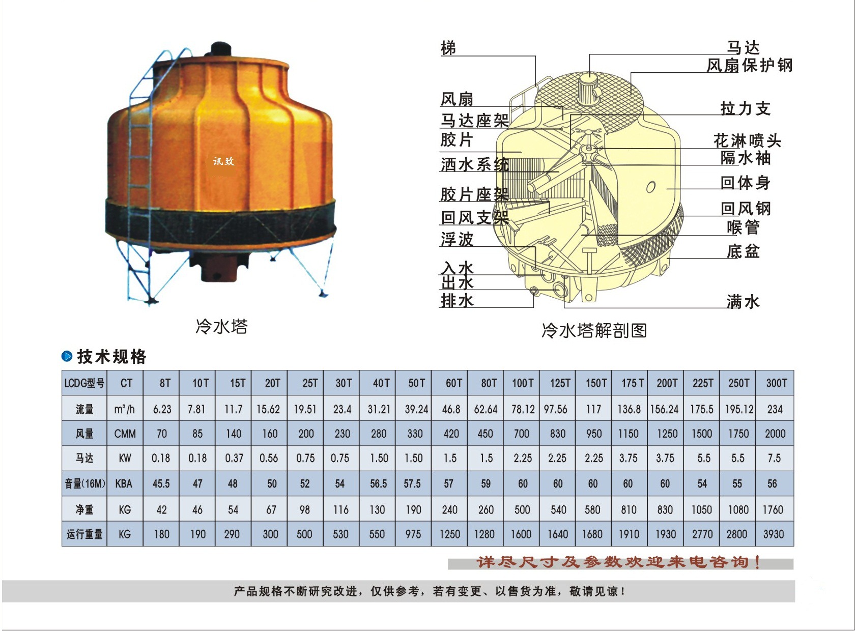 厂家长期供应冷却水塔/冷水塔 粤创鑫