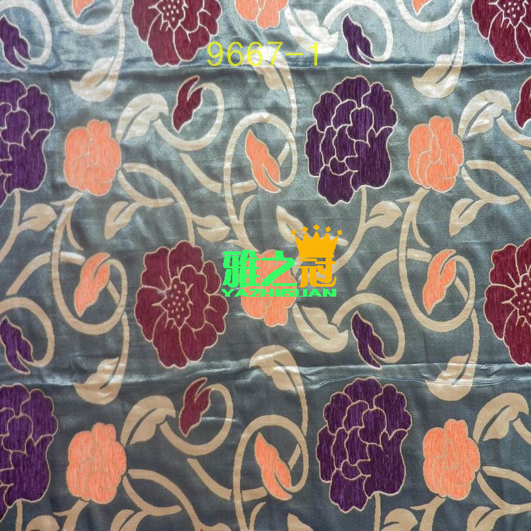 雪尼尔色织提花沙发布