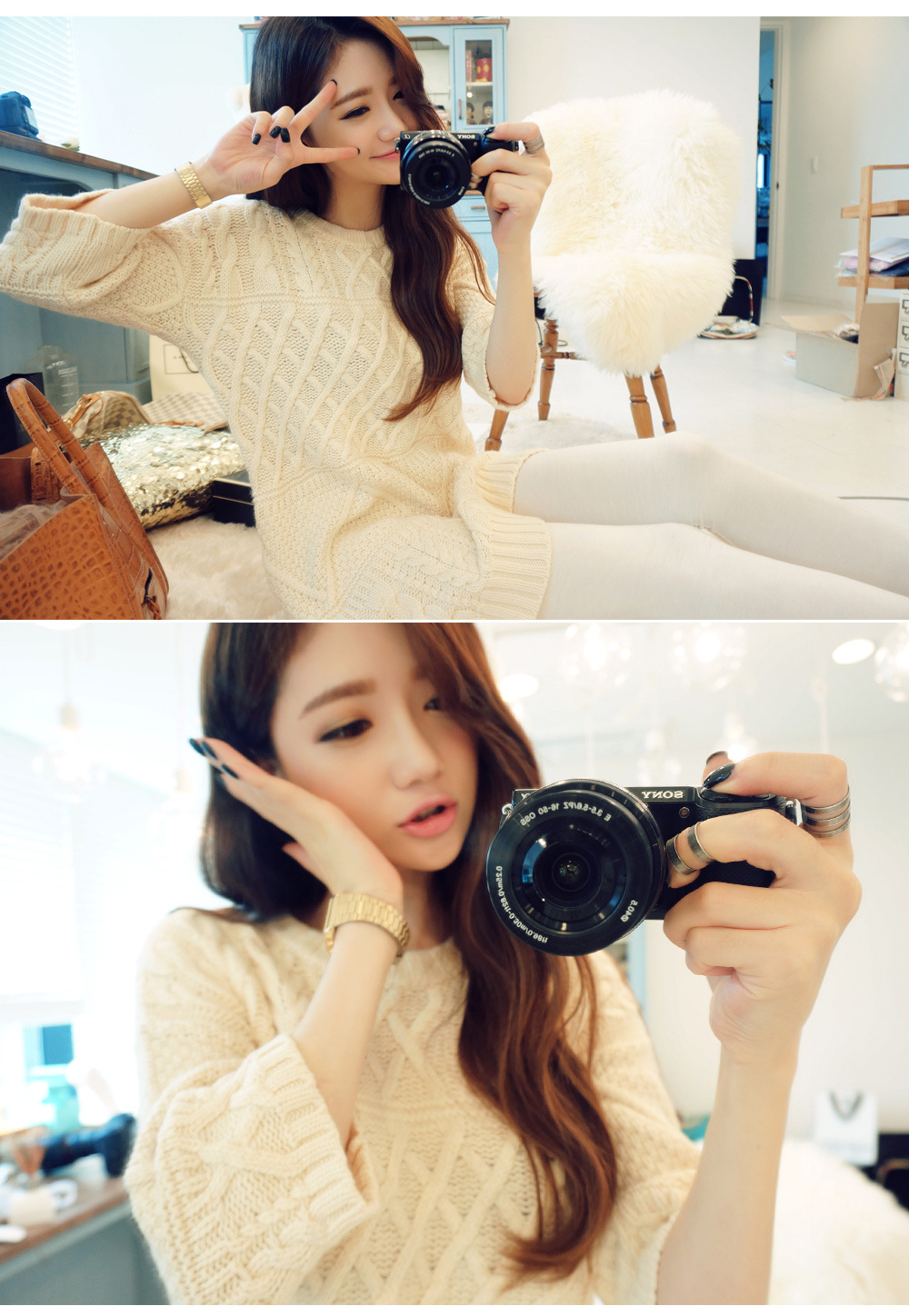 【<em>170</em>韩国代购秋季麻花镂空圆领复古文艺范儿