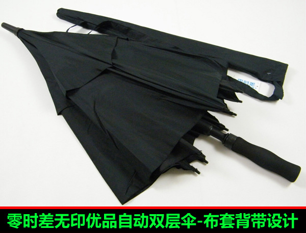 批发采购伞、雨衣-25寸直柄双层防风伞 打开直