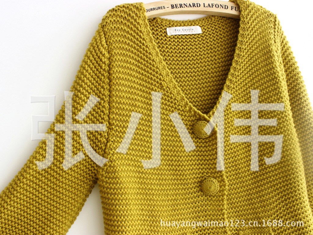 批发采购<em>女式毛衣</em>-外贸棒针<em>手工毛衣外套</em> 森系