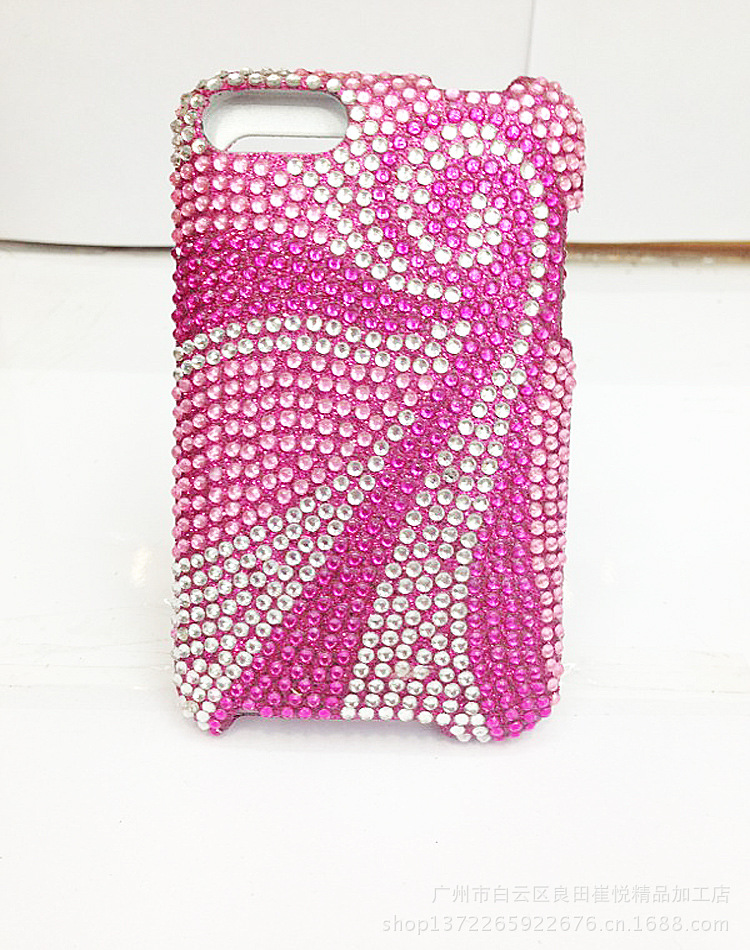 【<em>破产姐妹</em>同款粉色炫纹镶钻<em>手机</em>保护套苹果T